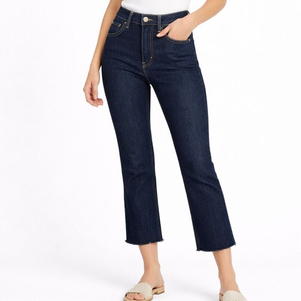 AG The Mari High Rise Straight Dark Wash Ankle Jeans Size 27